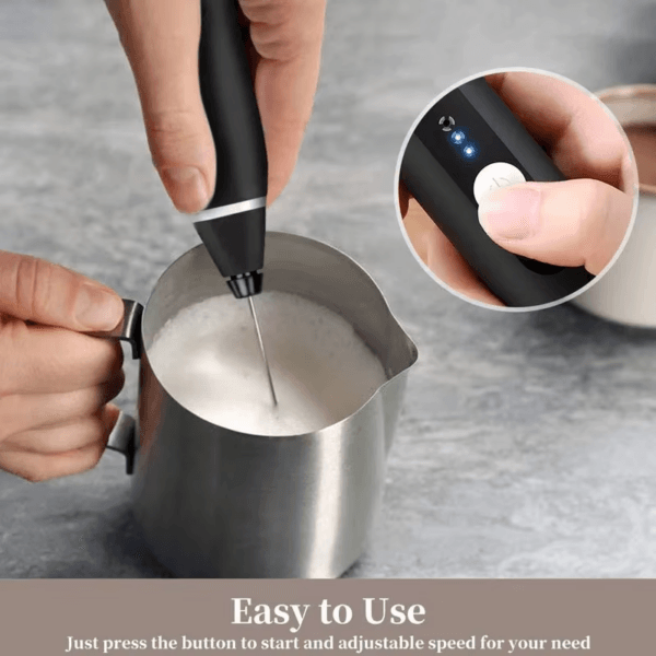 Rechargeable Coffee Beater – USB Rechargeable Powerful Milk Frother for Coffee, Cappuccino, Latte, Matcha, Hot Chocolate & Kitchen Use | High-Speed Stainless Steel Whisk Mixer - Image 4
