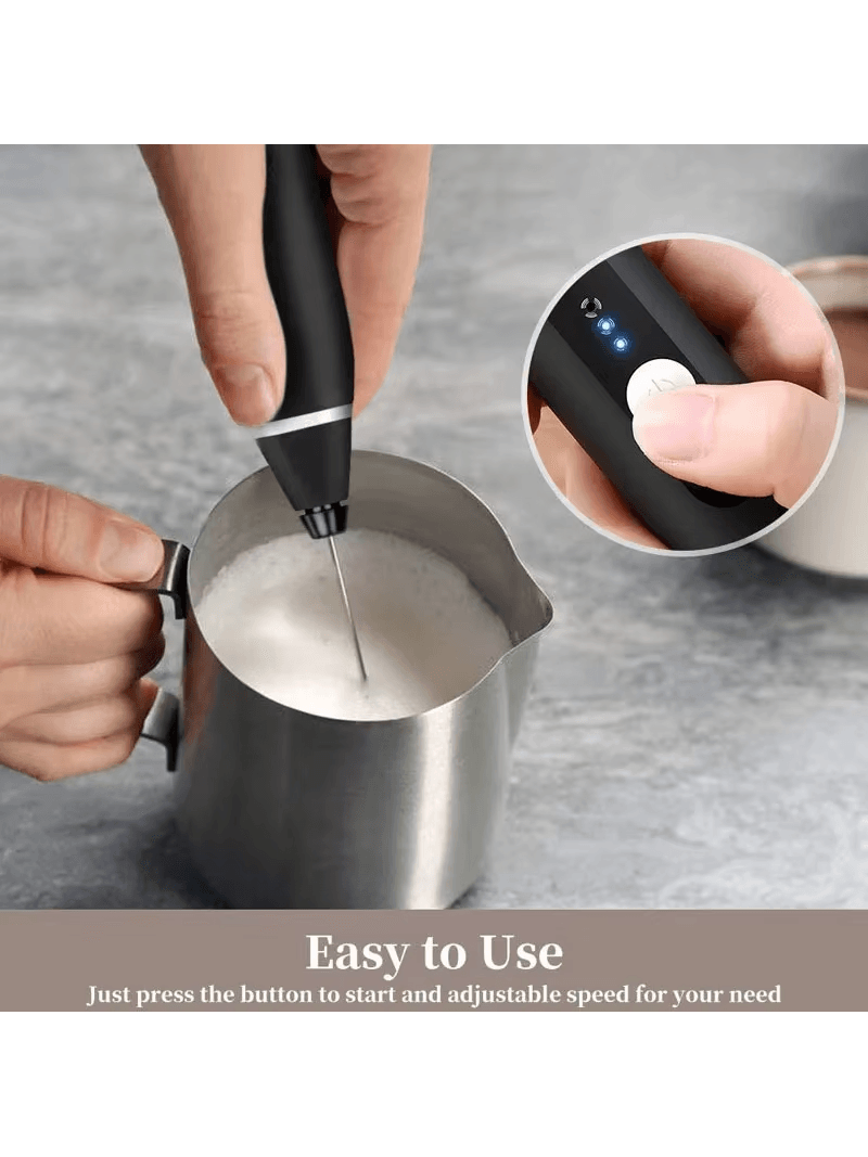 Rechargeable Coffee Beater – USB Rechargeable Powerful Milk Frother for Coffee, Cappuccino, Latte, Matcha, Hot Chocolate & Kitchen Use | High-Speed Stainless Steel Whisk Mixer - Image 4
